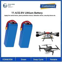 22000mAh LiFePO4 NCM 22.8V 33V 43.2V 6S 12s Bateria de íons de lítio para drone de detecção aérea