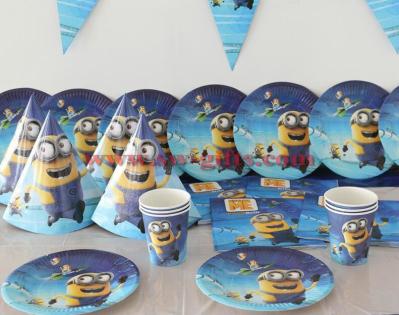 Minions Disposable Party Set Birthday Decorations Kids Boy Baby Shower Cup Plate Napkins Tablecover Tableware