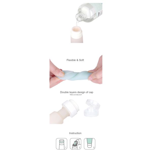 Squeezable перемещение силикона разливает набор по бутылкам с чашкой всасывания