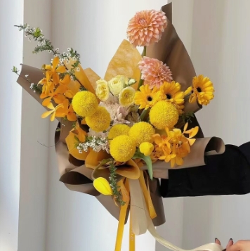 Papel de embalaje de flores de color floral congelado mate de 57*57cm BOPP para productos