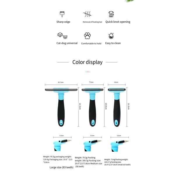 Домашние животные Плавучая расческа для волос Собака Нержавеющая сталь Прекрасная зубная щетка Кошка Разъемный портативный ухоженный расческа