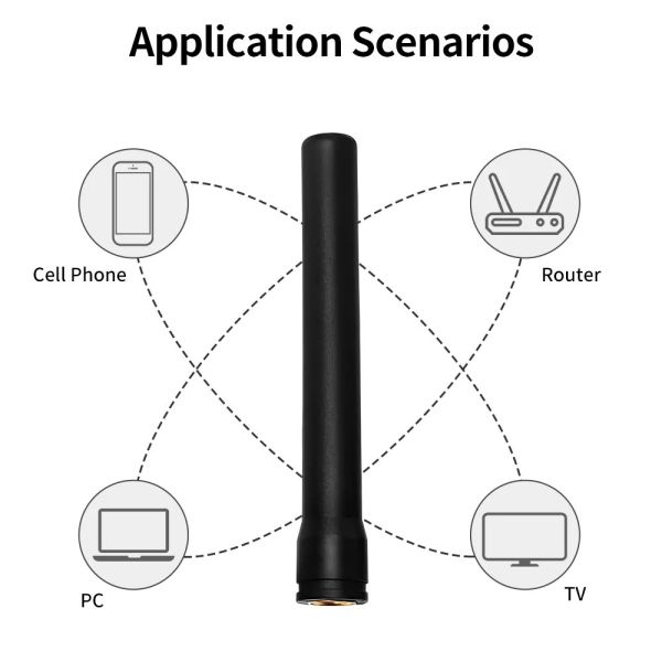 Straight Hexagonal SMA Male Connector 433mhz Receiver 433 Mhz External Lora Rubber Antenna