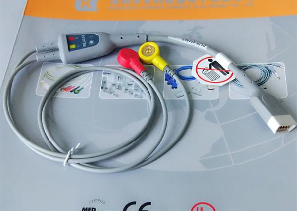 Snap Electrode Holter ECG Cable 2 Leads Medical Device Accessories For Patient Monitor