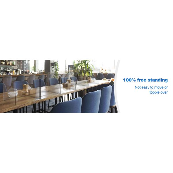Portable Acrylic Sneeze Guard Shield Divider Perspex Screens Barrier Plastic Shield Counter, Social Distancing