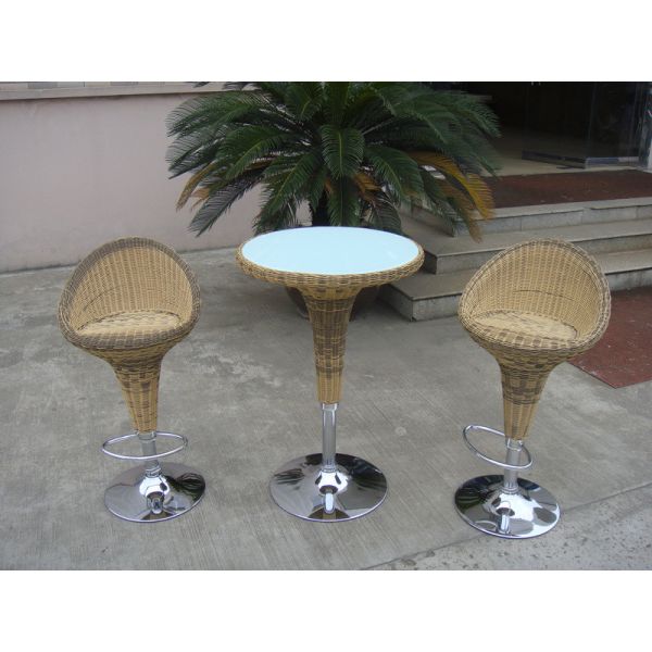 Pool Resin Wicker Bar Set