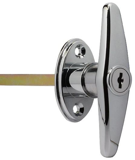 Chassis cabinets handle lock with rod T handle industrial iron cabinet door lock