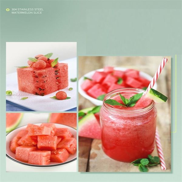 304 Stainless Steel Watermelon Slicer Cutter and Tongs in One Durable Cutting Machine