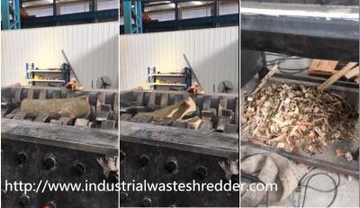 Retalhadora resistente de 2 eixos, máquina de madeira Waste da retalhadora da sucata de baixo nível de ruído