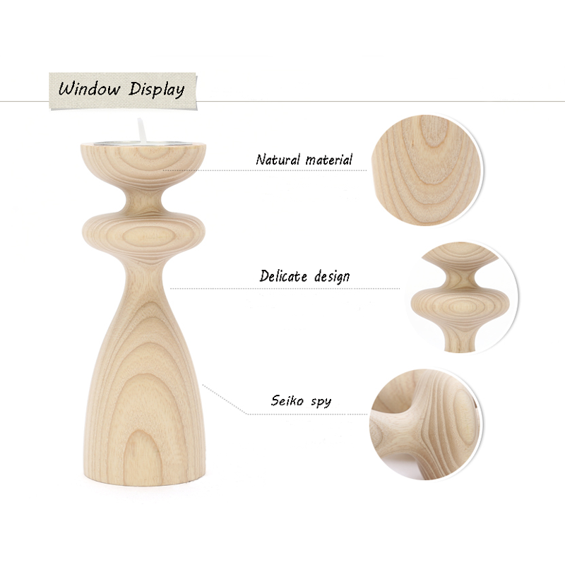 Décoration Chandelier en bois de cendres/ porte-bougies en bois naturel