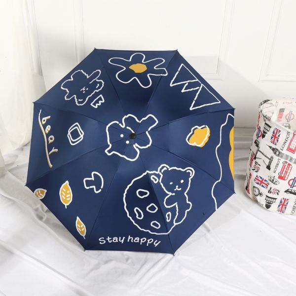 Female Folding Advertising Gift for All in 1 Function and Metal Shaft UV Protection