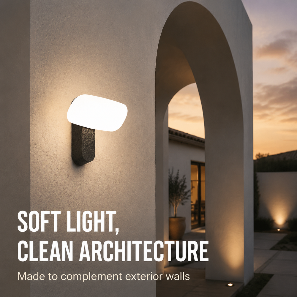 12W Adjustable Rectangular LED Outdoor Wall Light for Porches Entrances Balconies