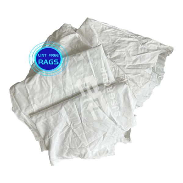 Soft and Gentle Touch Pure Cotton Pure White Cut Used Bed Sheets Rags for Industrial Cleaning