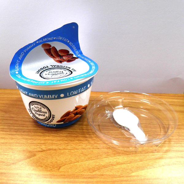 Food Grade Disposable customized plastic yogurt milk drink cup with aluminum foil lid