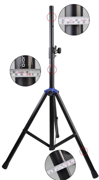Commercial Metal Stage Stand , Heavy Duty Tripod Base Speaker Stand DPS001M