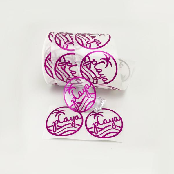 45mm Matte Clear Vinyl Stickers Paper transparente redondo para a beleza