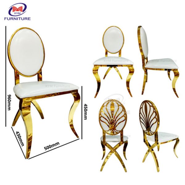 Modern Banquet Stainless Steel Chair And Table Oval Back Cross Leg 7.5KG