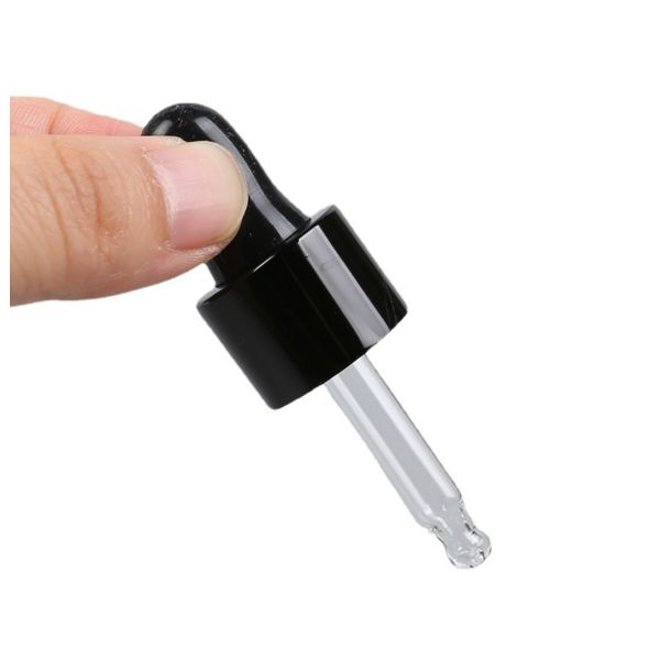 18/410 сияющих черных алюминиевых капельниц пипетки масла крышки капельницы эфирного масла