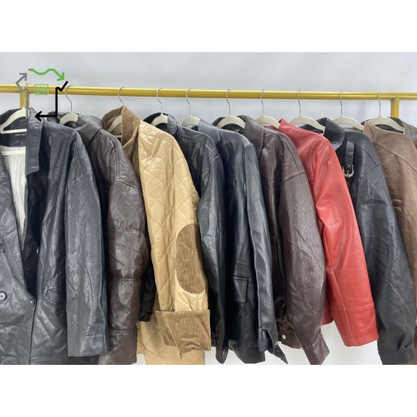 Men Women's Used Winter Clothing Adults Fashionable 2nd Hand Leather Jacket