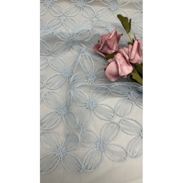 Cuatro hojas de trébol tela de malla de malla de malla de encaje para vestidos respirar vestidos de novia temporada SS