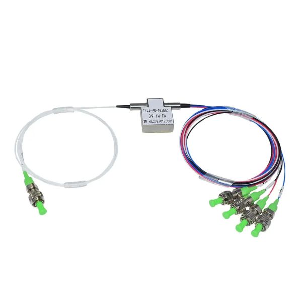 Manutenção programada 1260 do interruptor ótico de FSW 1x4 ~ 1620nm 900um que trava não o conector de FC/APC