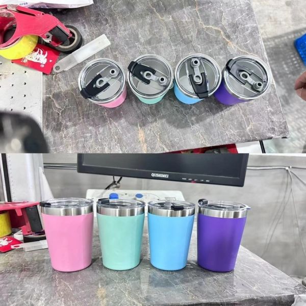 12 oz simple moderne réutilisable double paroi en acier inoxydable sous vide isolé Voyage tasse de café et de lait