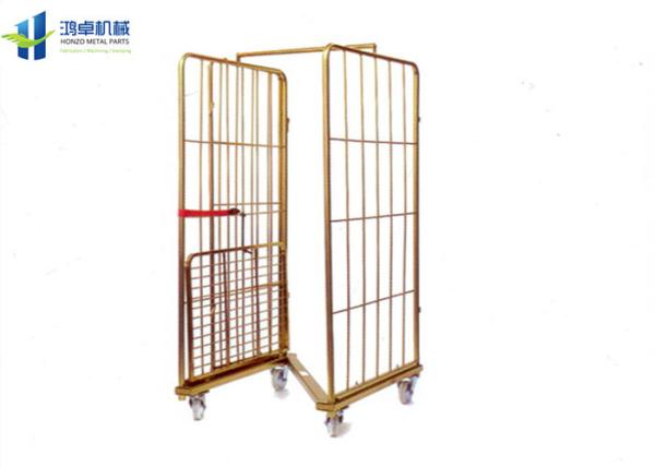 Warehouse Wire Cage Trolley 2 Side Folding 500-1000kg Load Capacity