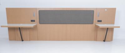 King Headboard With Two Attached Nightstands