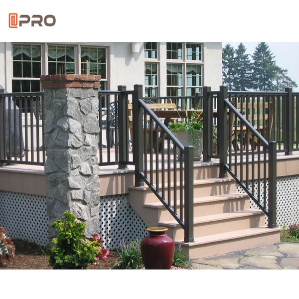 Black Outdoor Aluminum Balustrade Exterior Handrails SONCAP standard