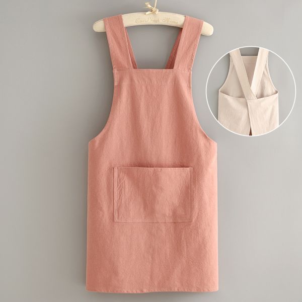 Customize Kitchen Cotton Linen Apron With Logo Home Apron for Work Bar Bib Canvas Apron