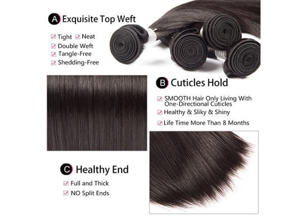 Cabelo reto natural malaio da polegada malaia preta natural das extensões 10-30 do cabelo