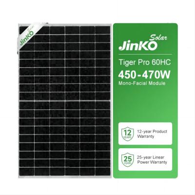 Módulos fotovoltaicos solares monofaciais Jinko Tiger Pro de vidro único de 460W