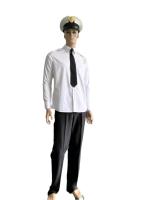 Long Sleeve Security Uniform Professional White Shirt And Black Trousers Security Uniform With Tie For Police School Students