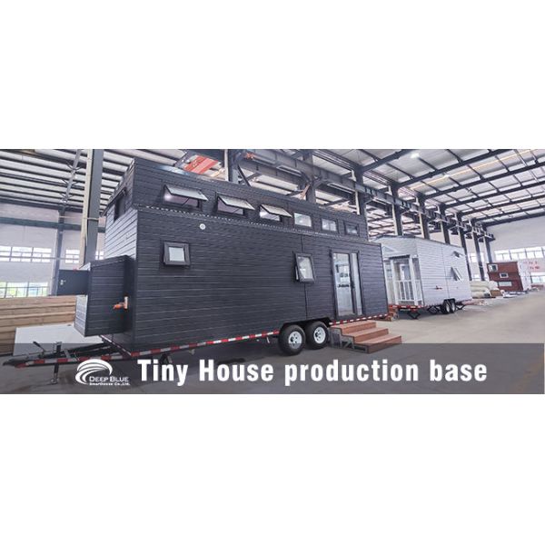 Coste de la casa minúscula prefabricada confeccionada del marco de acero en las ruedas con el remolque
