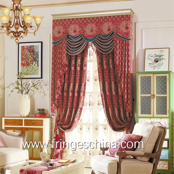 European Style Home Textile Blackout Jacquard Embroidery Window Curtain