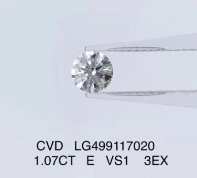 1.07 Ct 3EX Round Lab Grown Diamond Jewelry CVD VS1 E Color Diamond