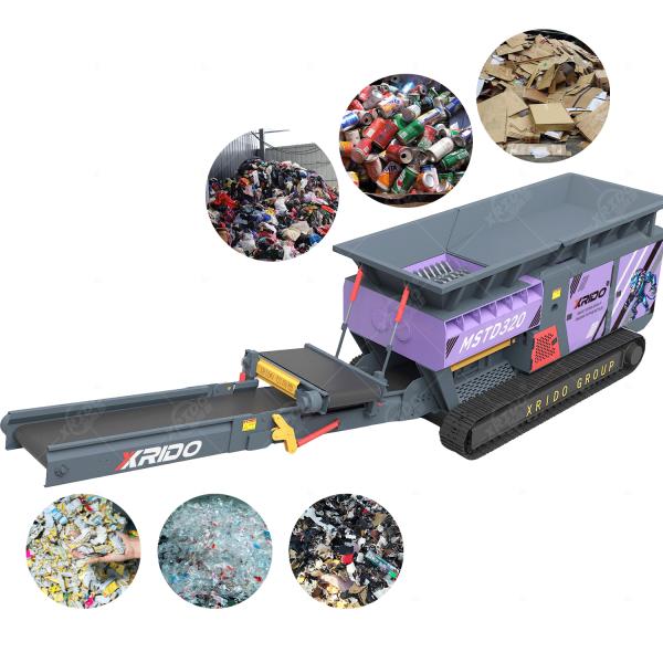 55 Kw Power Tracked Mobile Shredder with Double Shaft Design for High Efficiency Low Energy Consumption Waste Processing