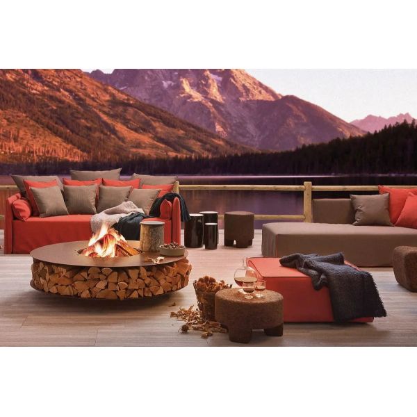 Многофункциональная нул таблиц держателя древесины хранения швырка Corten ямы огня стальных