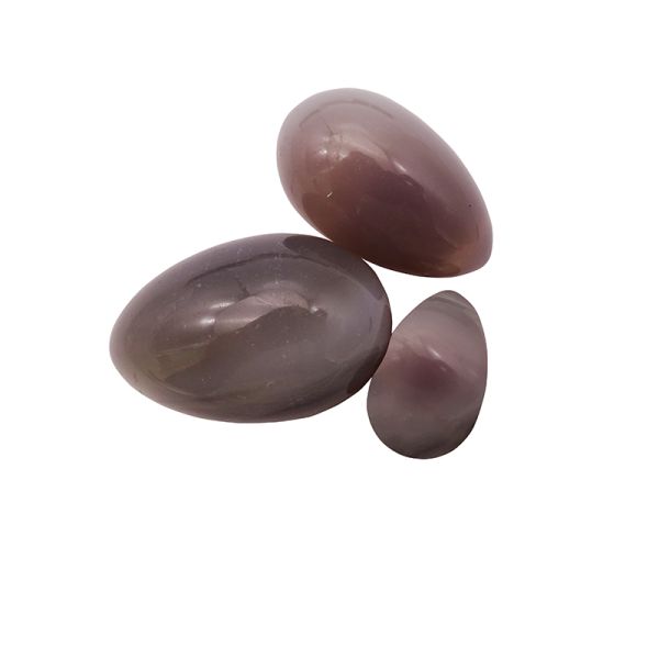 Polished Folk Art Grey Agate Stone Eggs Yoni Egg Set for Women Kegel Style Polished