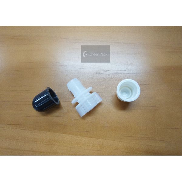 12mm Oval Shape White Plastic Spout Caps Food Grade PE Material