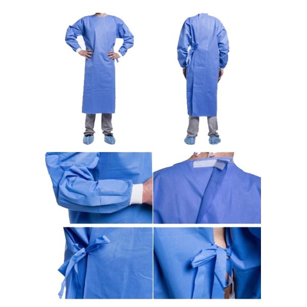 Непроницаемой устранимой стандарт рукава тумака Sms хирургической мантии связанный защитной одеждой