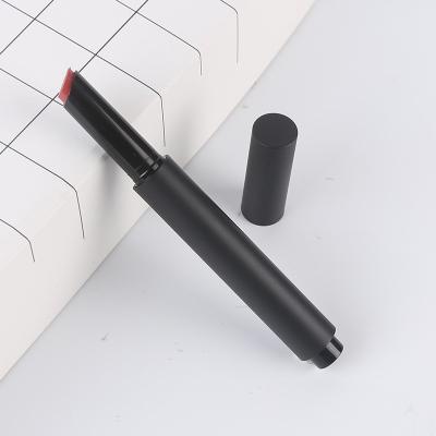 Compressible Round matte black lip balm lipstick tubes container for makeup tubes