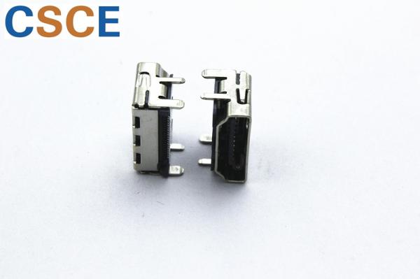 19 Pin HDMI Male To Female Connector / Surface Mount HDMI Connector 90 Degree