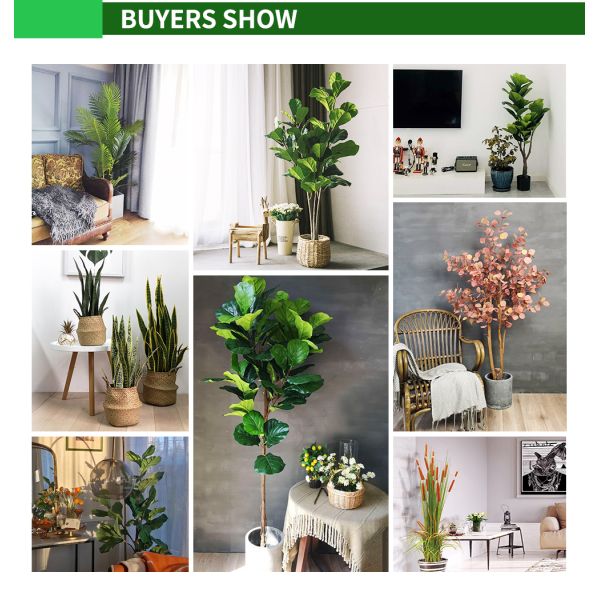 Green Palm Artificial Landscape Trees Potted Plants 120cm With Black Pot No Clor Fading