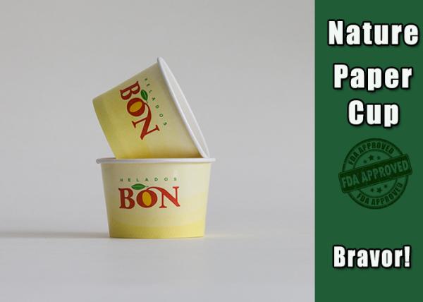 Single Wall Disposable Frozen Yogurt Cups , Disposable Paper Bowls With Lids