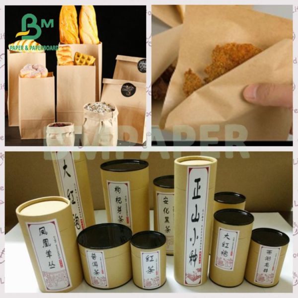 40 граммов пищевой бумаги с одной стороны высококачественной глянцевой коричневой мешки крафт-бумаги