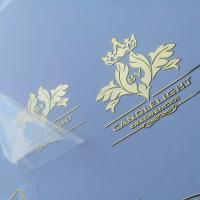 Adesivo de transferência de metal transparente com logotipo personalizado transparente à prova d'água