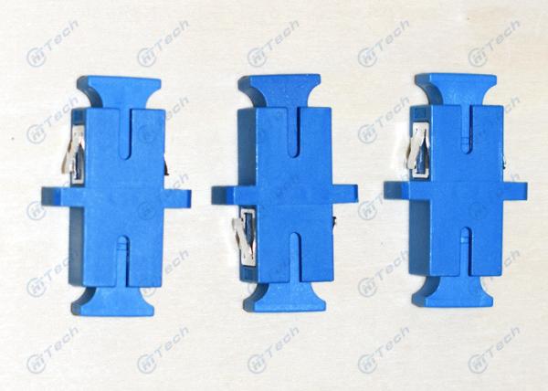 Telecom Type SC Fiber Optic Adapter Blue Color Simplex Insertion Loss < 0.2db