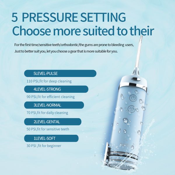 бесшнуровая ультразвуковая вода Flosser 2500mah перезаряжаемые с танком 200ml