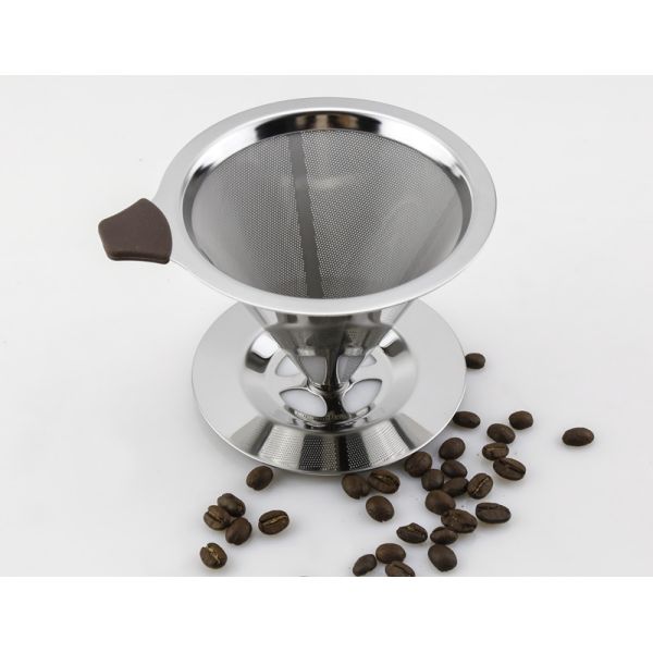 Reusable Stainless Steel Paperless Coffee Dripper With Cup Stand ,  Eco - Friendly