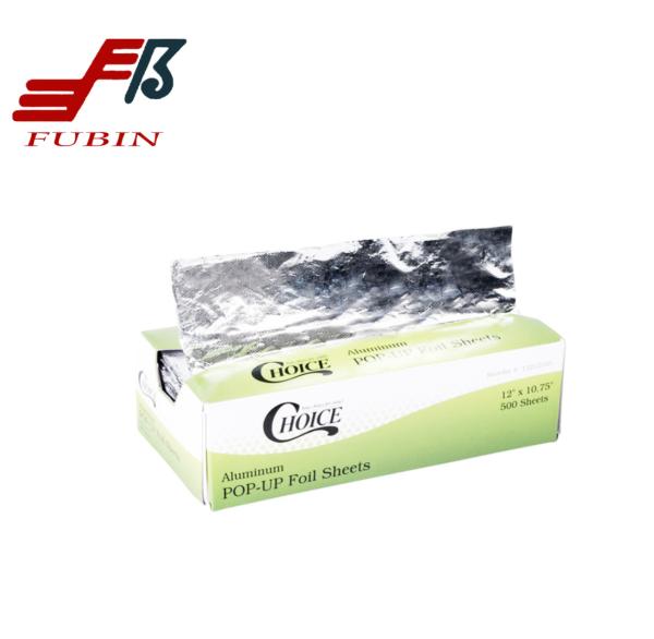 Embossed Folded Flat Pop Up Aluminum Foil Sheets 9''*10.75''